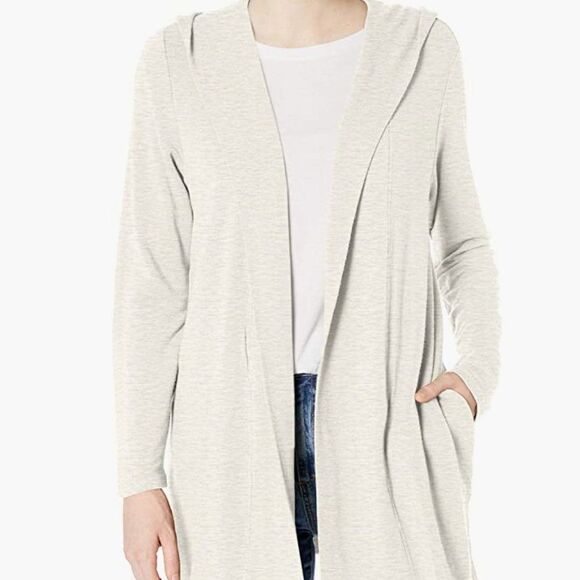 NWOT Monrow Archives Supersoft Knit Heathered Gray Open Cardigan Sz M - Picture 1 of 9